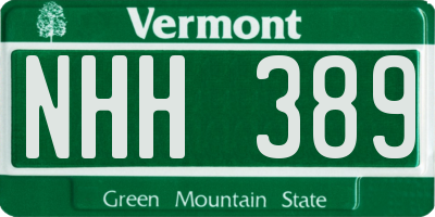VT license plate NHH389