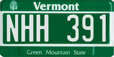 VT license plate NHH391