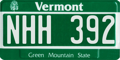 VT license plate NHH392
