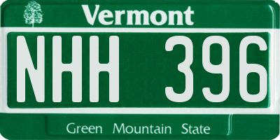 VT license plate NHH396
