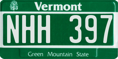 VT license plate NHH397