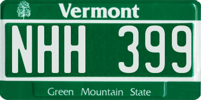 VT license plate NHH399