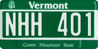 VT license plate NHH401