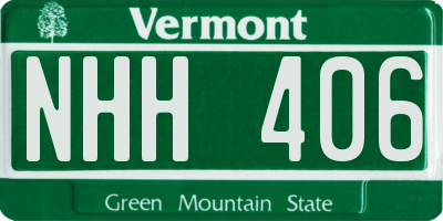 VT license plate NHH406