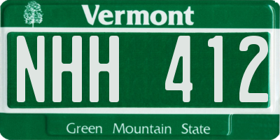 VT license plate NHH412