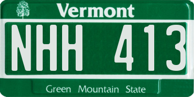 VT license plate NHH413
