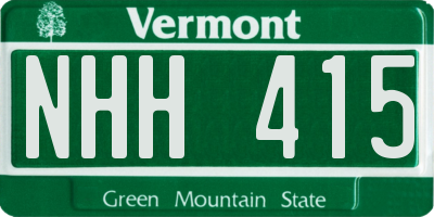 VT license plate NHH415