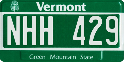 VT license plate NHH429