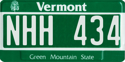 VT license plate NHH434