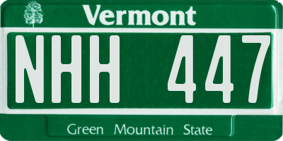 VT license plate NHH447