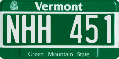 VT license plate NHH451