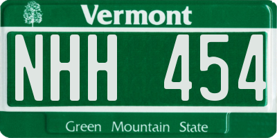 VT license plate NHH454