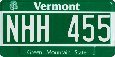 VT license plate NHH455