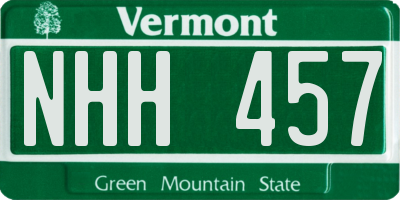 VT license plate NHH457