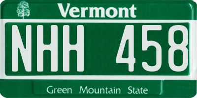 VT license plate NHH458