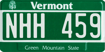 VT license plate NHH459
