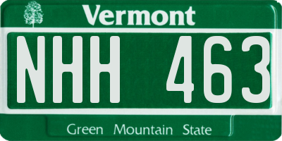 VT license plate NHH463