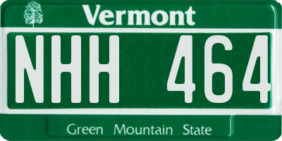 VT license plate NHH464
