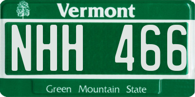 VT license plate NHH466
