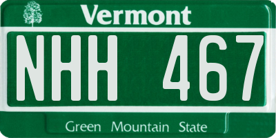 VT license plate NHH467