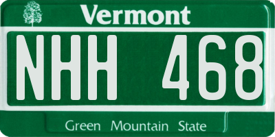 VT license plate NHH468
