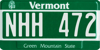 VT license plate NHH472