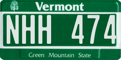 VT license plate NHH474