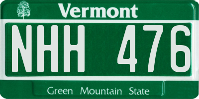 VT license plate NHH476