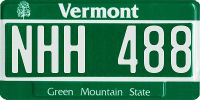 VT license plate NHH488