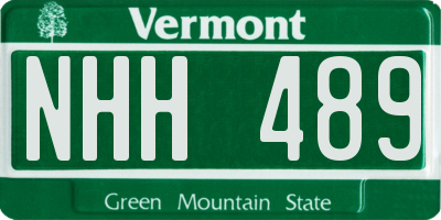 VT license plate NHH489