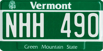 VT license plate NHH490
