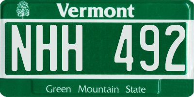 VT license plate NHH492