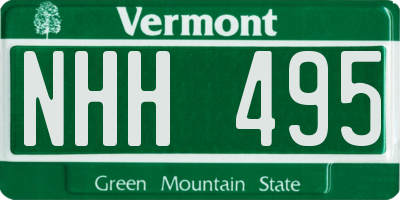 VT license plate NHH495