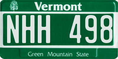 VT license plate NHH498