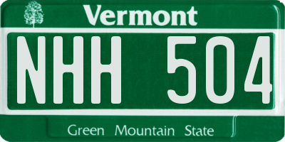 VT license plate NHH504