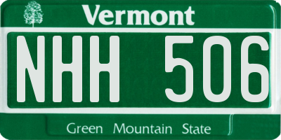 VT license plate NHH506