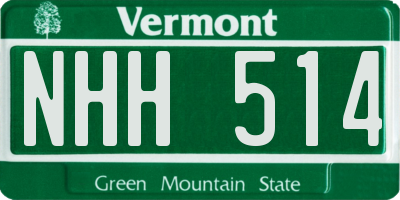 VT license plate NHH514