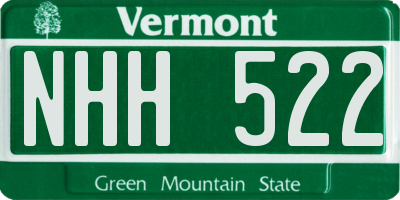 VT license plate NHH522