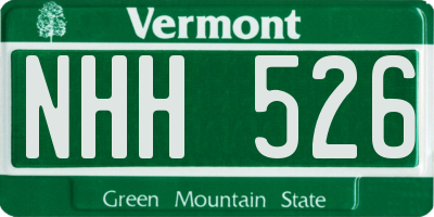 VT license plate NHH526