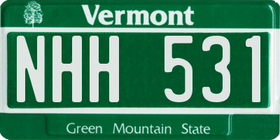 VT license plate NHH531
