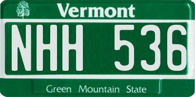 VT license plate NHH536