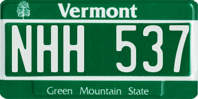 VT license plate NHH537