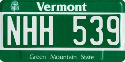 VT license plate NHH539