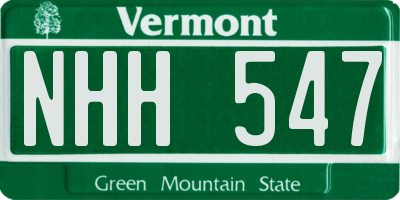 VT license plate NHH547