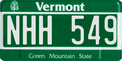 VT license plate NHH549