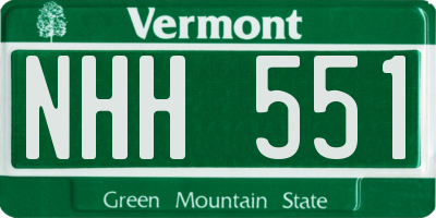 VT license plate NHH551