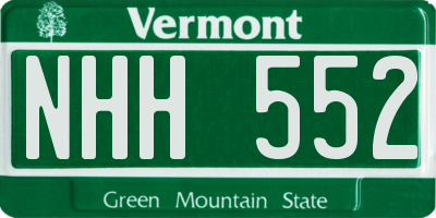 VT license plate NHH552