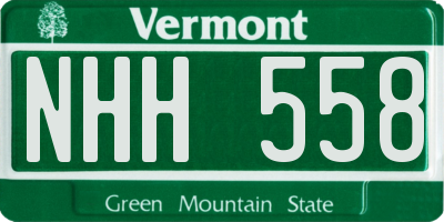 VT license plate NHH558