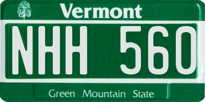 VT license plate NHH560