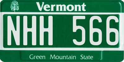 VT license plate NHH566